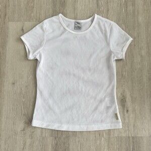 Vintage Nike Y2K White Mesh Training T-Shirt Women's Large Rubber Logo Gorpcore